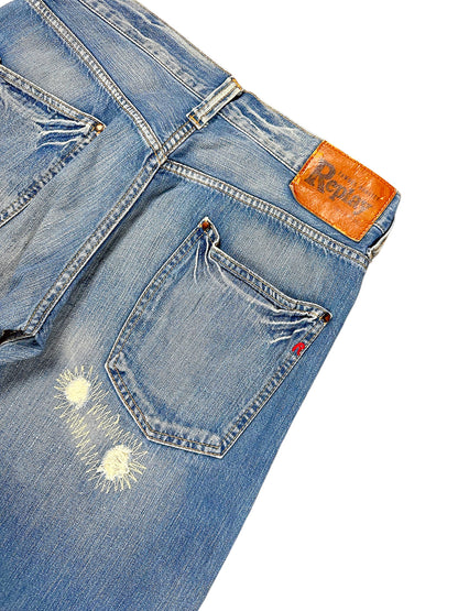 Vintage Replay Y2K Flared Jeans (L) – Detailaufnahme 4