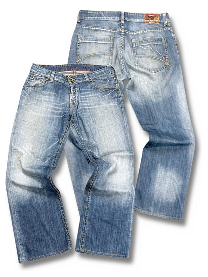 Vintage Hilfiger Denim Baggy Jeans (M) – Vorder- und Rückansicht