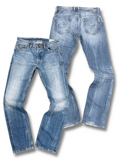 Vintage Diesel Straight Leg Jeans „Safado“ (L) – Vorder- und Rückansicht