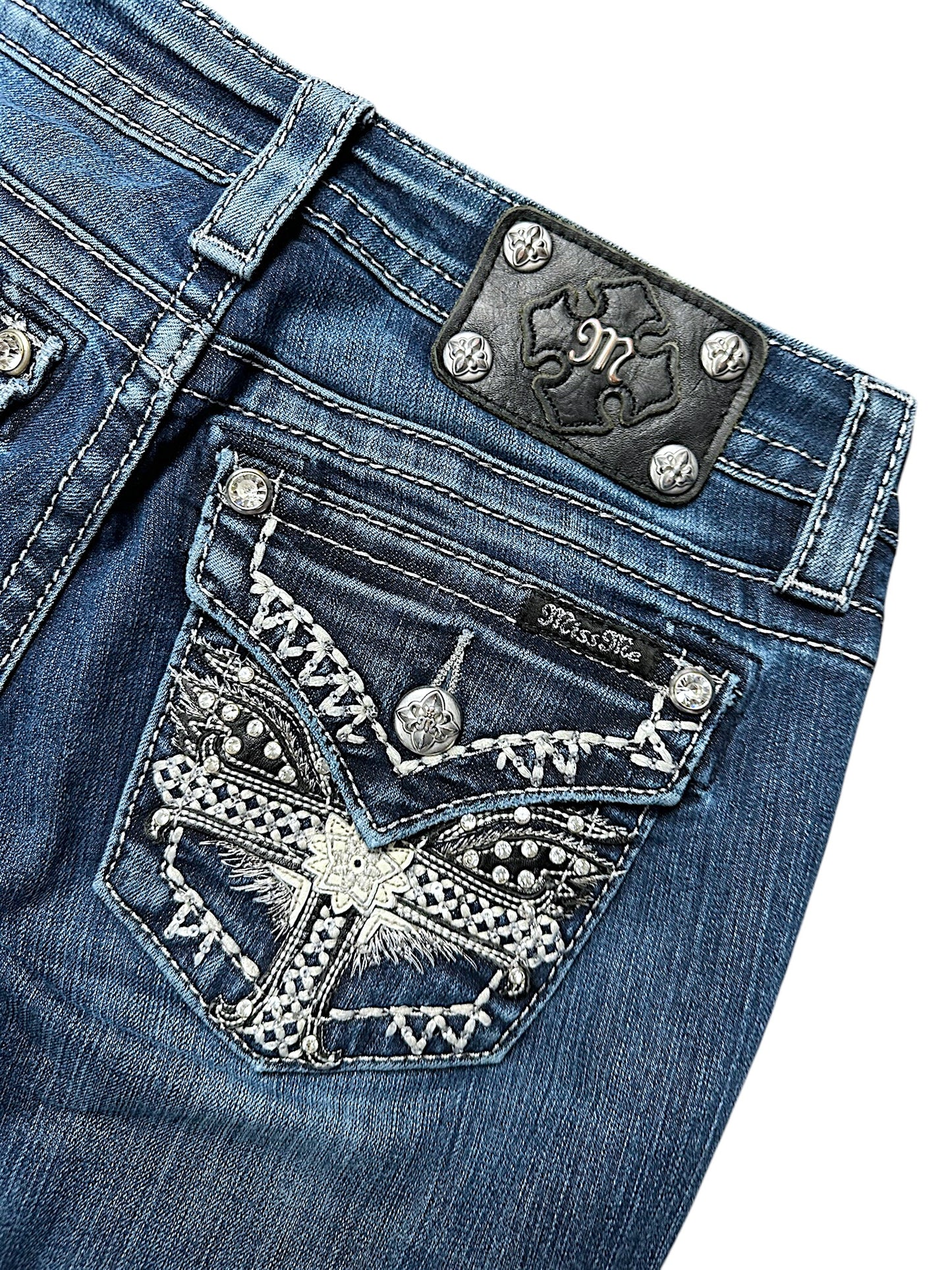 Vintage Miss Me Y2K Low Waist Bootcut / Flared Damenjeans (L)