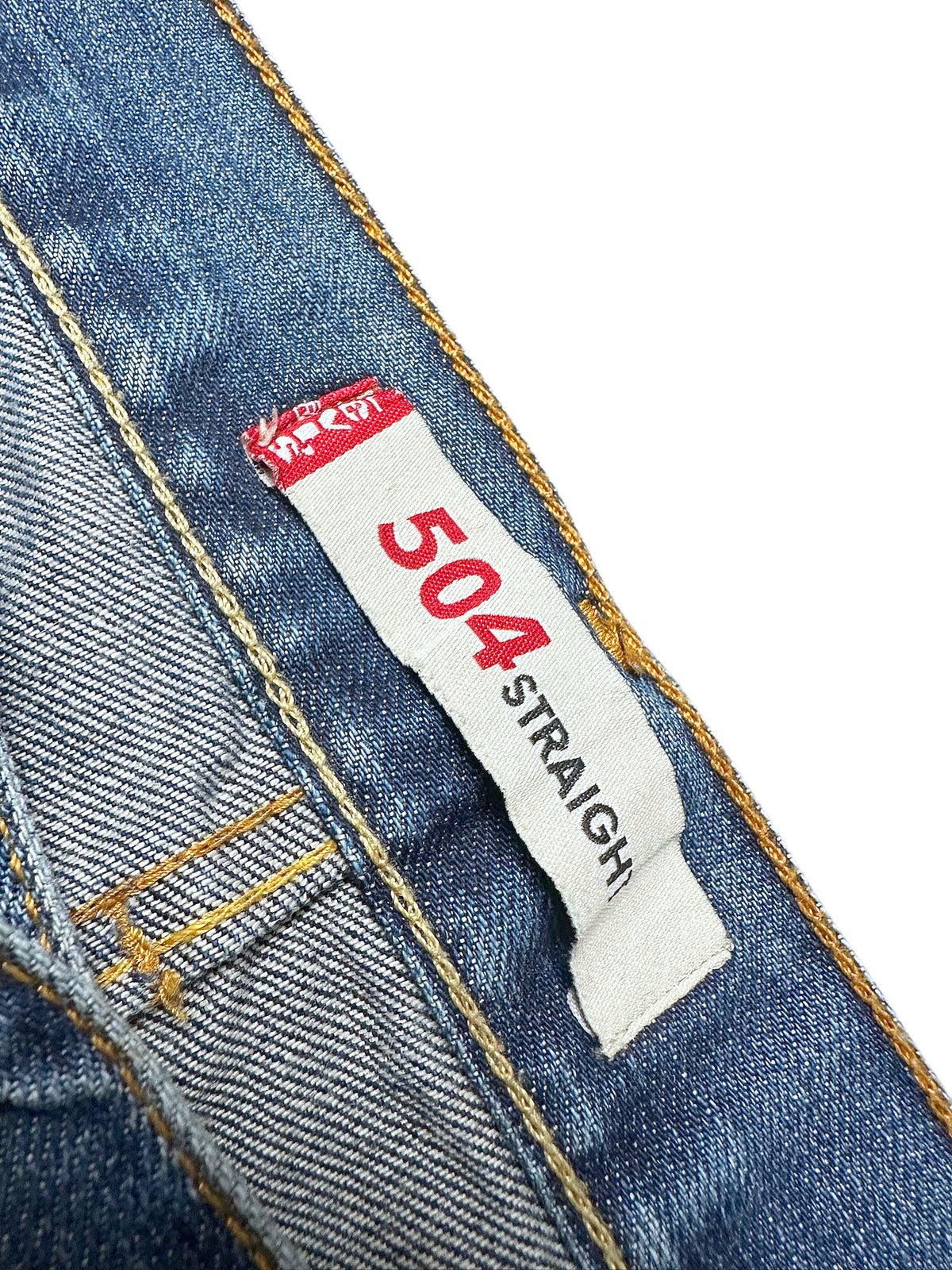 Vintage Levi’s Straight Leg Jeans „504 Straight“ (M) – Detailaufnahme 1