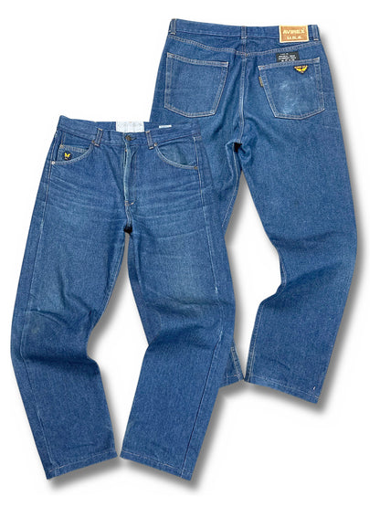 Vintage Avirex Baggy Jeans (M) – Vorder- und Rückansicht