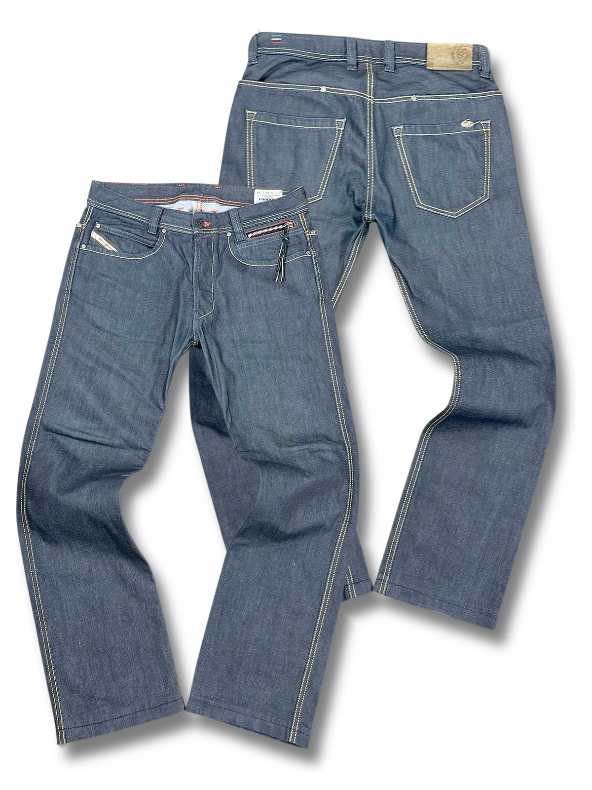 Vintage Diesel Straight Leg Jeans „Paddom“ (M) – Vorder- und Rückansicht