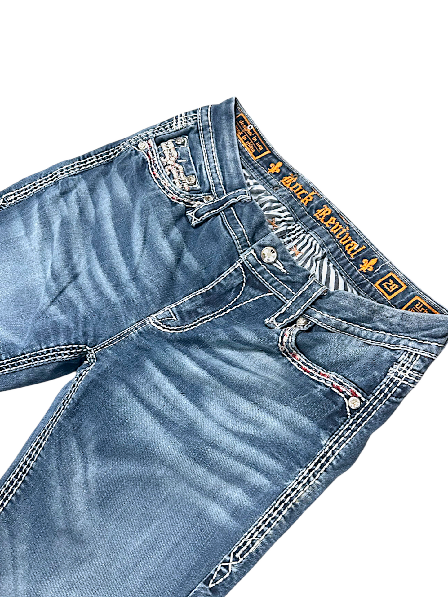 Vintage Rock Revival Mid-Rise Y2K Bootcut / Flared Damenjeans (M)