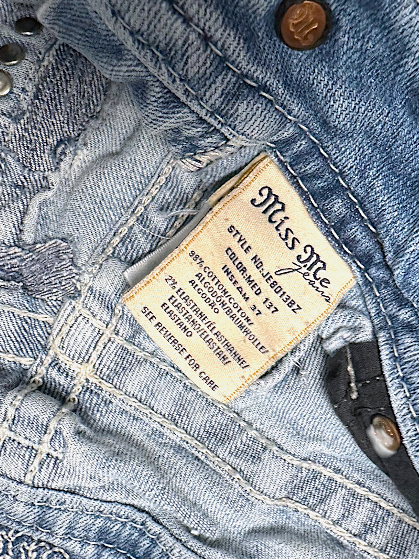 Vintage Miss Me Y2K Low Waist Bootcut / Flared Damenjeans (XL)