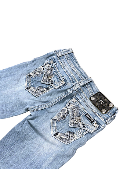 Vintage Miss Me Y2K Low Waist Bootcut Damenjeans (XS)