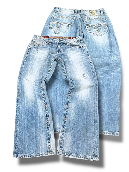 Vintage Rock Revival Y2K Baggy Jeans (L)