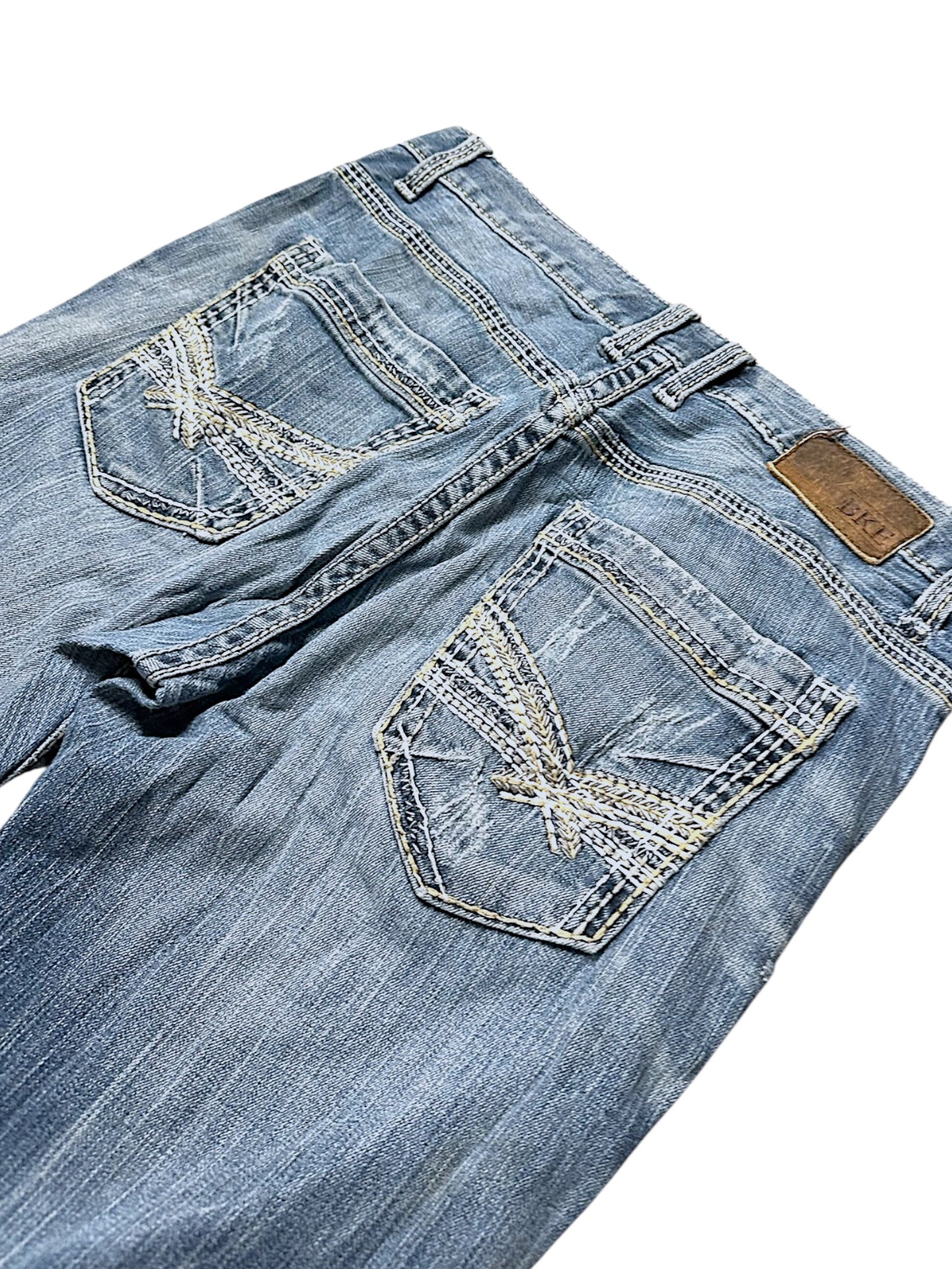 Vintage Y2K Broderi Jeans med Lige Ben (M)