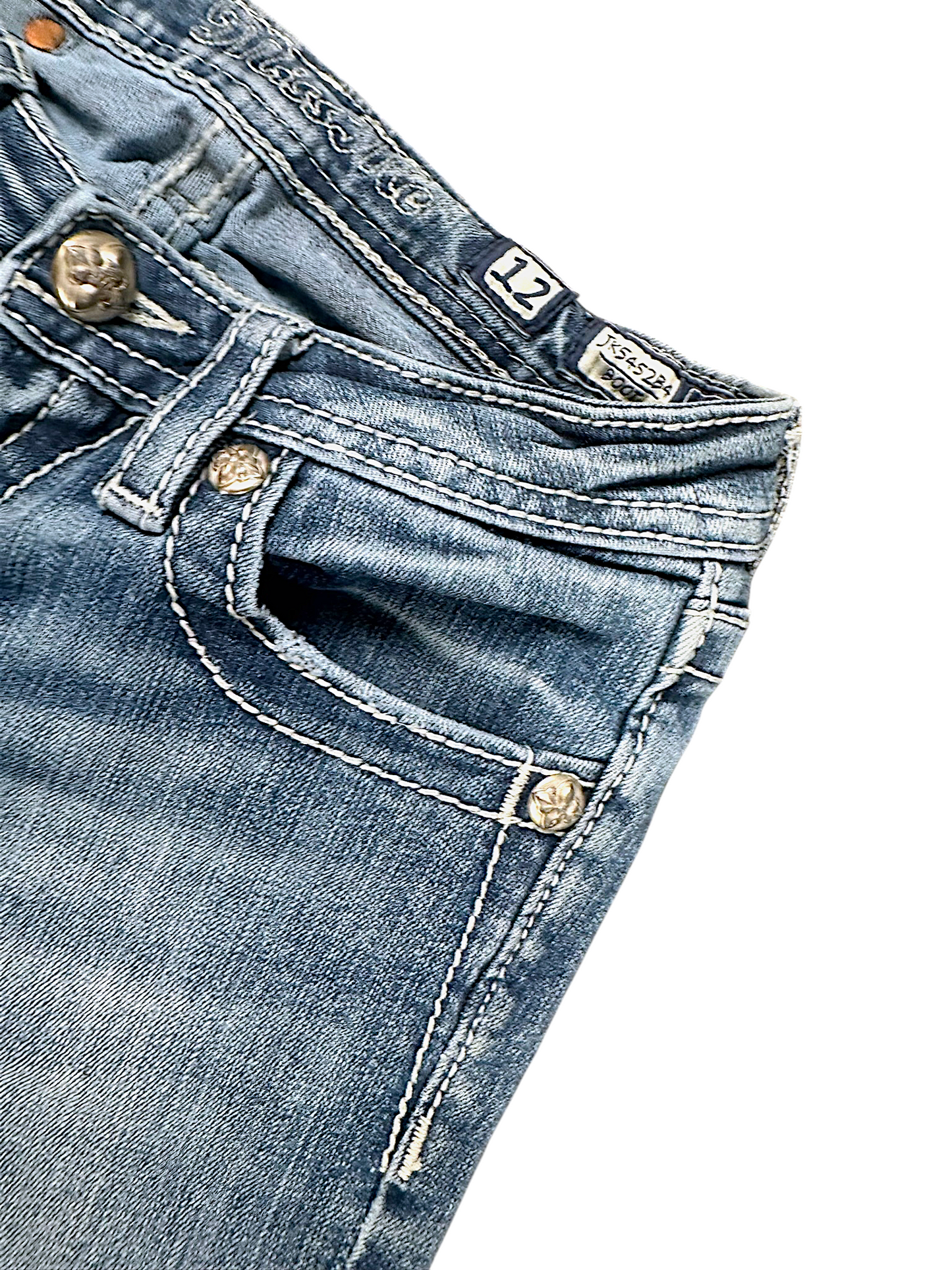 Vintage Miss Me Y2K Low Waist Bootcut Damenjeans (XS)