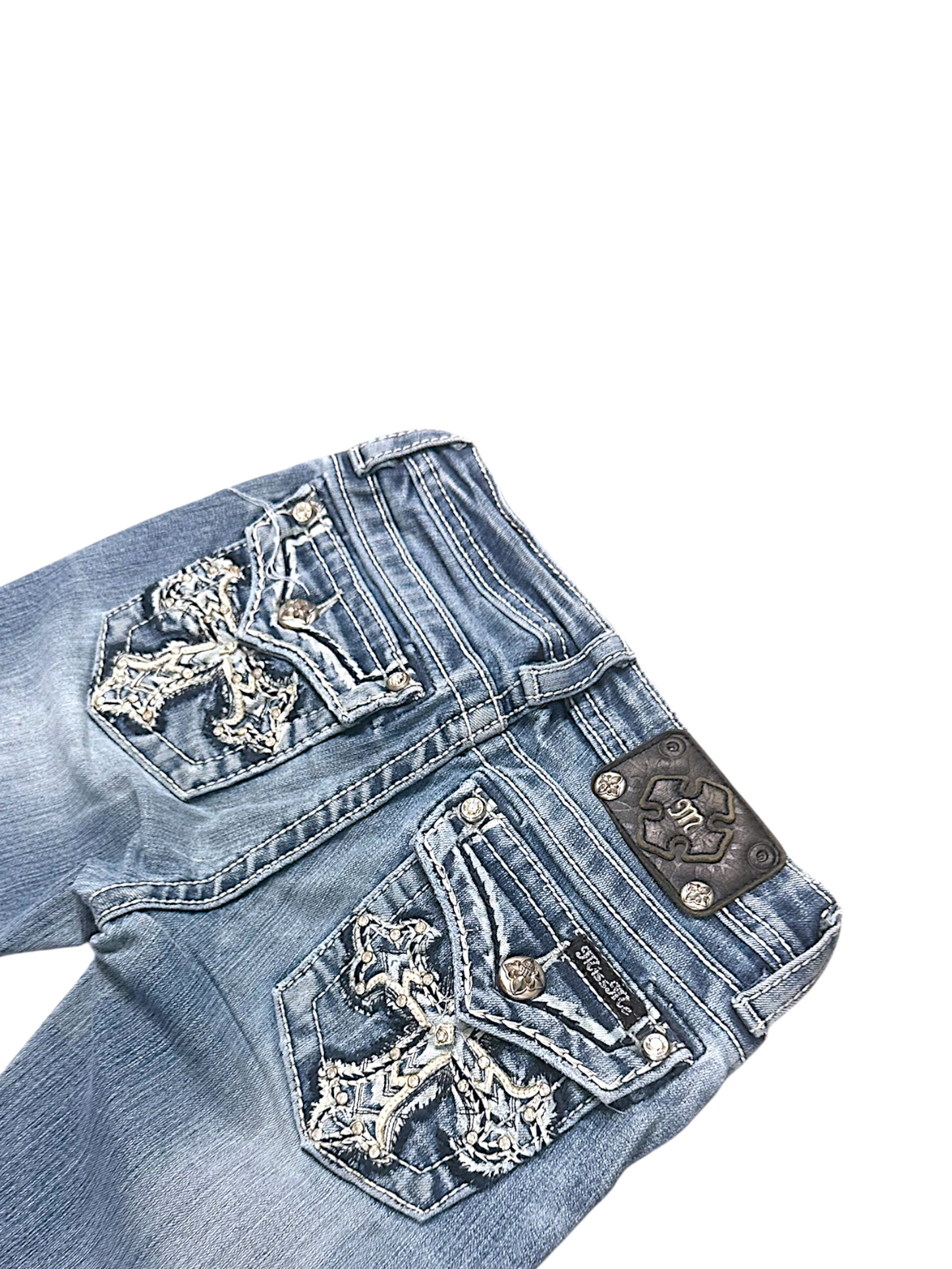 Vintage Miss Me Y2K Low Waist Bootcut Damenjeans (XS)