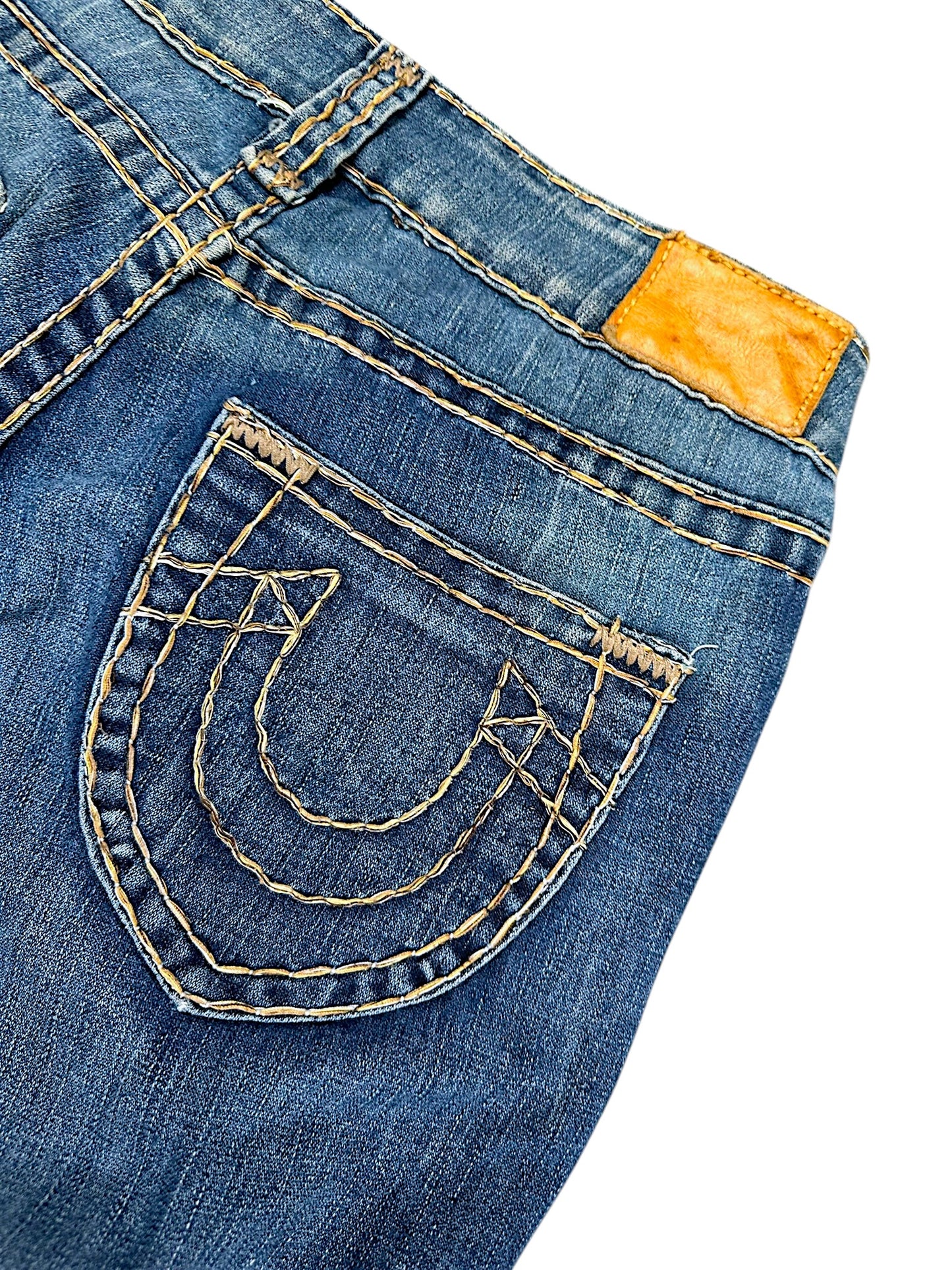 Vintage True Religion Y2K Low Waist Bootcut Damenjeans (M)