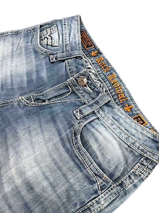 Vintage Rock Revival Y2K Low Waist Bootcut / Flared Damenjeans (S)