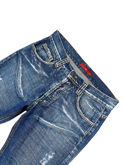 Vintage Japan Style Y2K Straight Leg Jeans (L) – Detailaufnahme 2