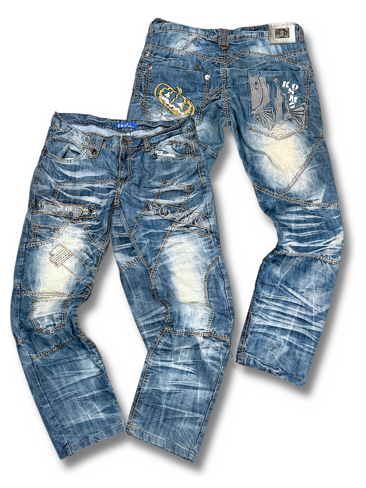 Vintage Japan Style Y2K Straight Leg Jeans (M) – Vorder- und Rückansicht