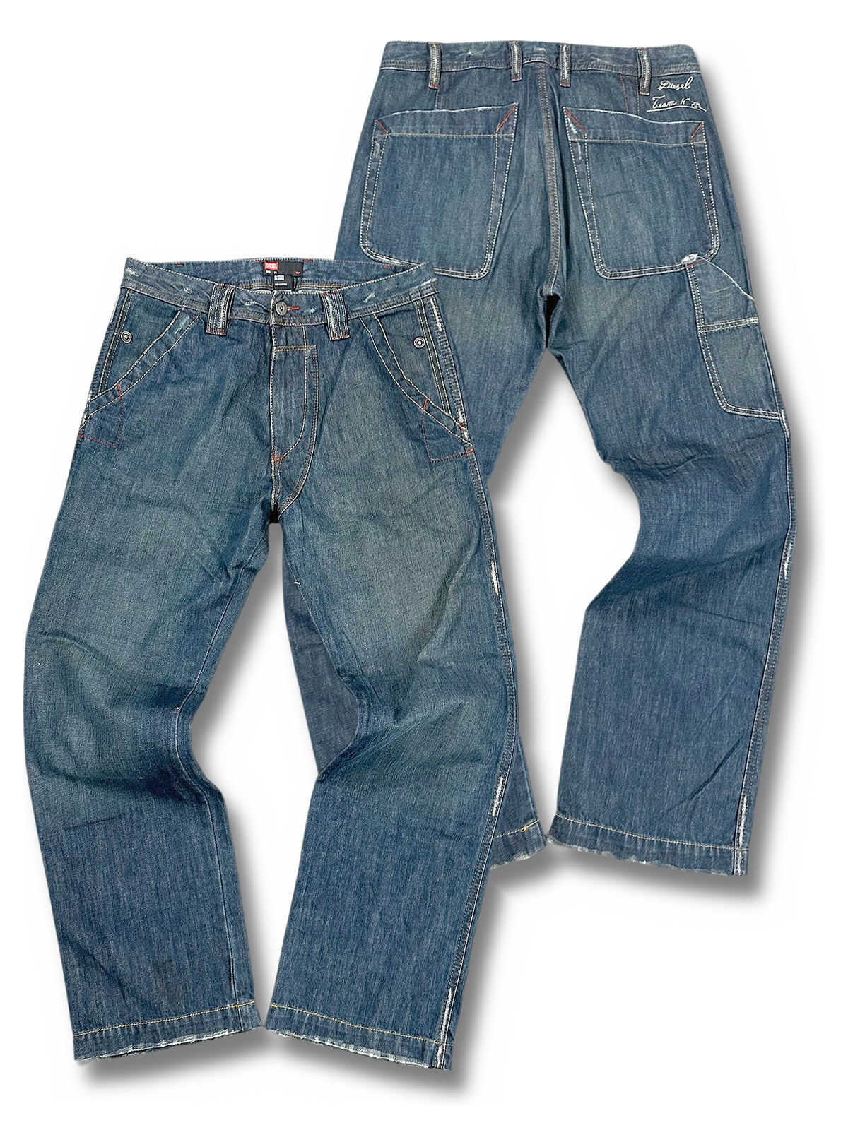 Vintage Diesel Baggy Jeans (M) – Vorder- und Rückansicht