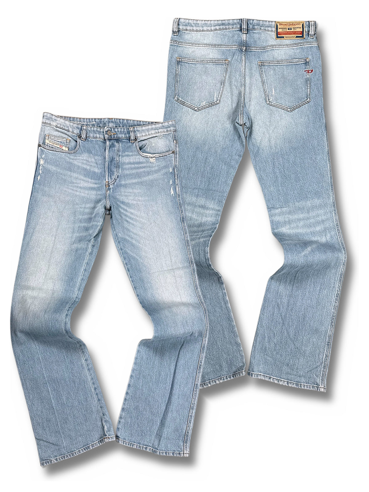 Vintage Diesel Flared Jeans (XL) – Vorder- und Rückansicht