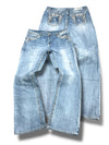 Vintage Embroidery Y2K Bootcut / Flared Damenjeans (L)