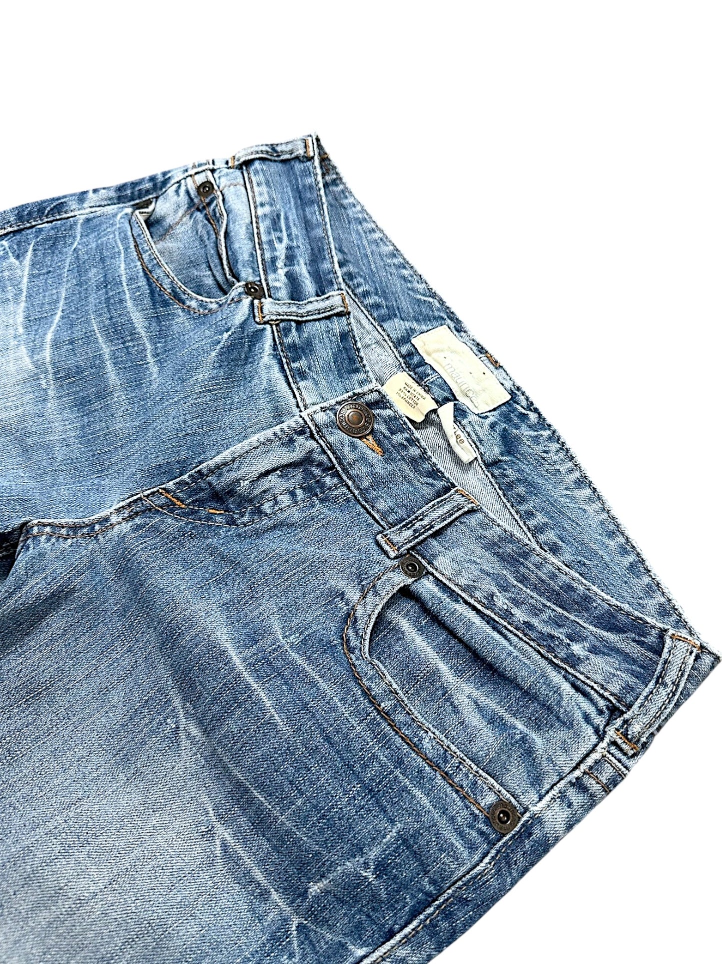 Vintage Embroidery Y2K Low Waist Bootcut / Flared Damenjeans (L)