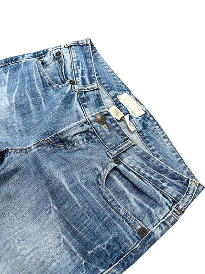 Vintage Embroidery Y2K Low Waist Bootcut / Flared Damenjeans (L)