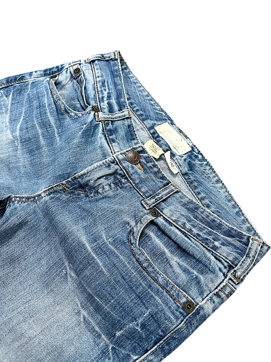 Vintage Embroidery Y2K Low Waist Bootcut / Flared Damenjeans (L)