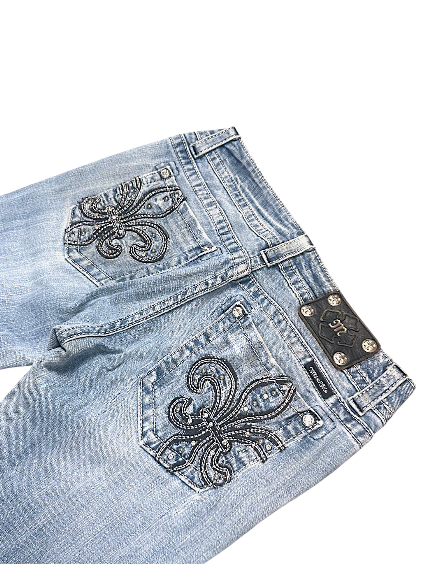 Vintage Miss Me Y2K Low Waist Bootcut Damenjeans (L)