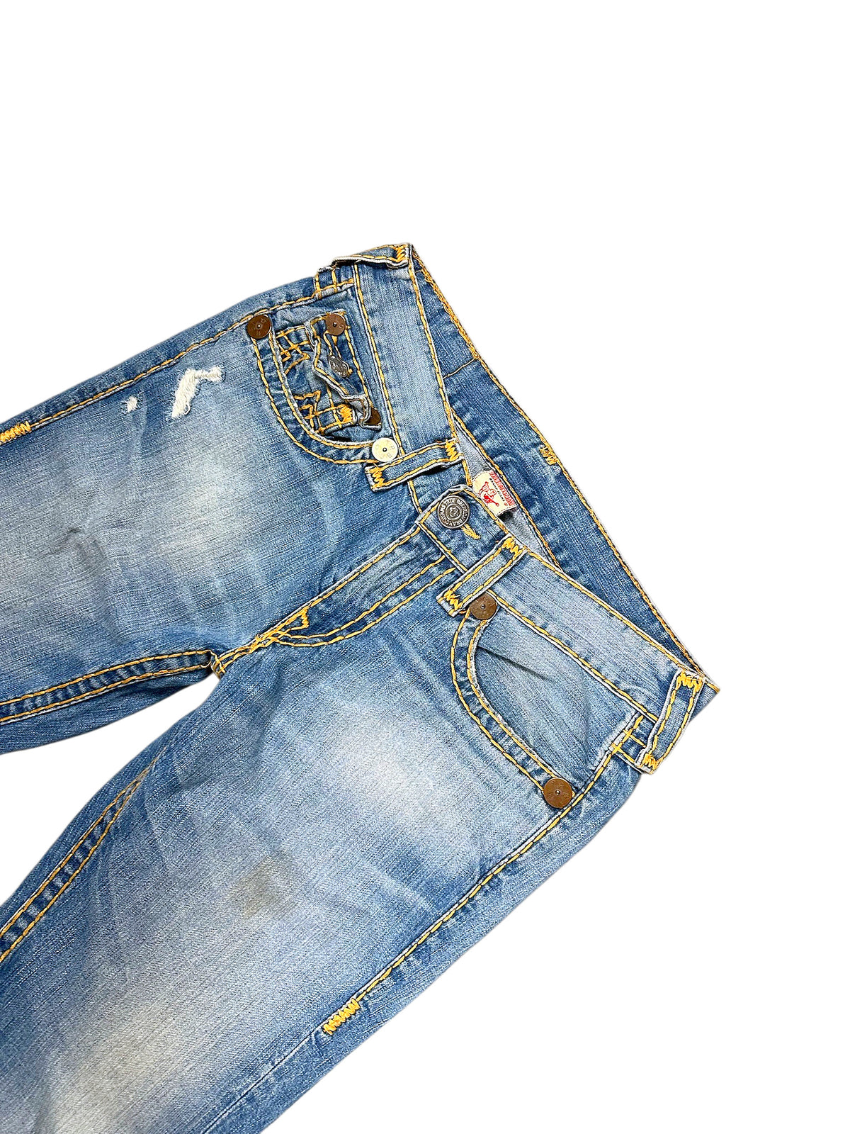 Vintage True Religion Y2K Flared Jeans (S) – Detailaufnahme 1