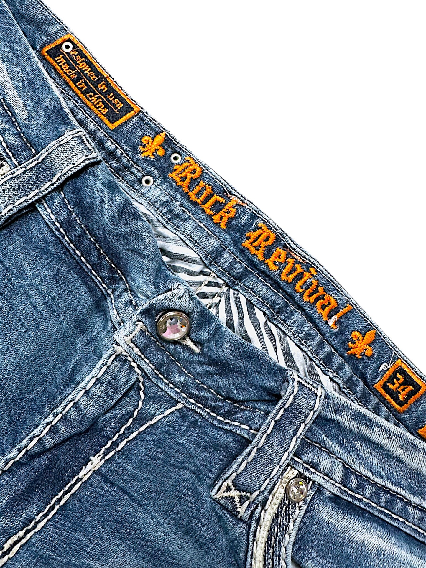 Vintage Rock Revival Y2K Low Waist Bootcut / Flared Damenjeans (L)