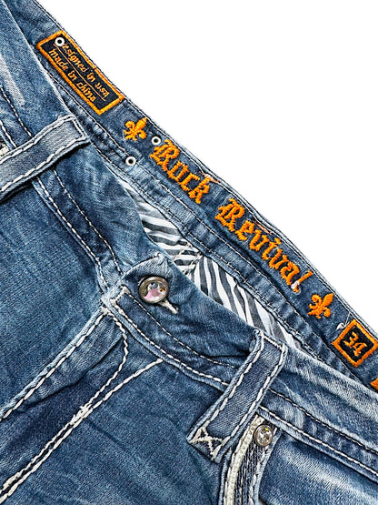 Vintage Rock Revival Y2K Low Waist Bootcut / Flared Damenjeans (L)
