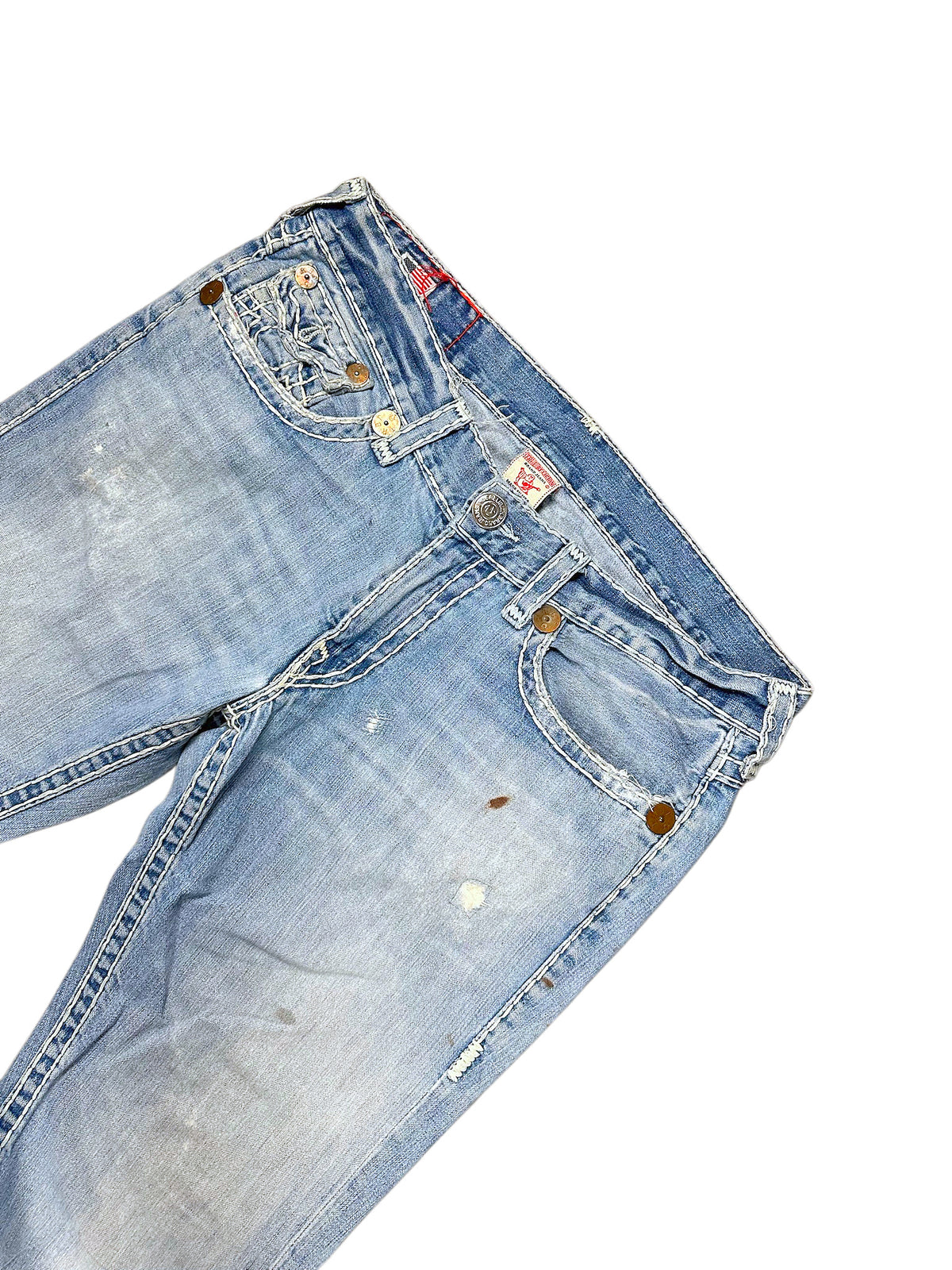 Vintage True Religion Y2K Baggy Jeans „Ricky Super T“ (XL) – Detailaufnahme 1