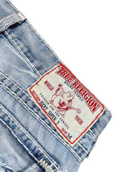 Vintage True Religion Y2K Baggy Jeans „Ricky Super T“ (XL) – Detailaufnahme 5