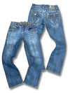 Vintage Rock Revival Y2K Straight Leg Jeans (M) – Vorder- und Rückansicht