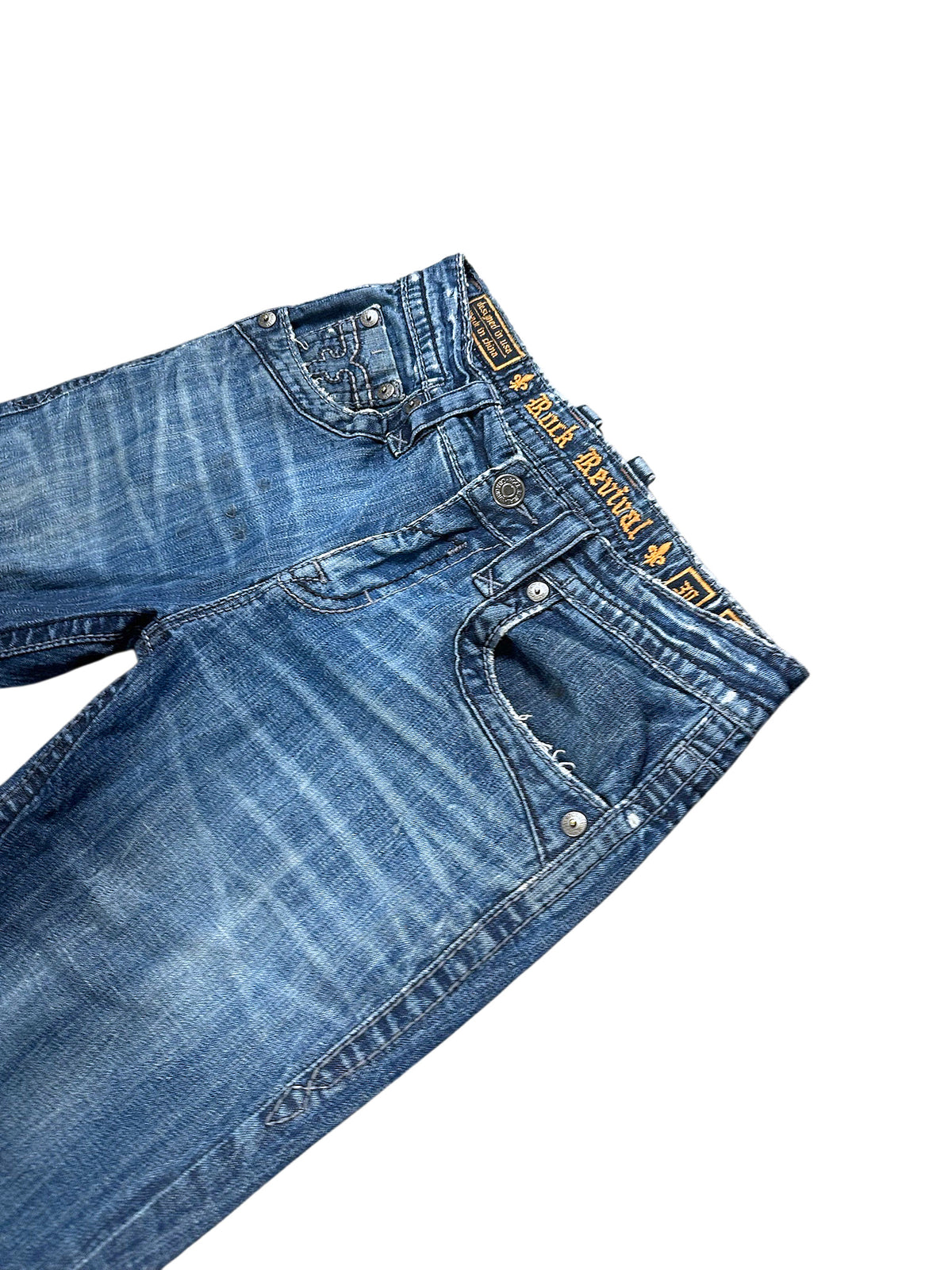 Vintage Rock Revival Y2K Straight Leg Jeans (M) – Detailaufnahme 1