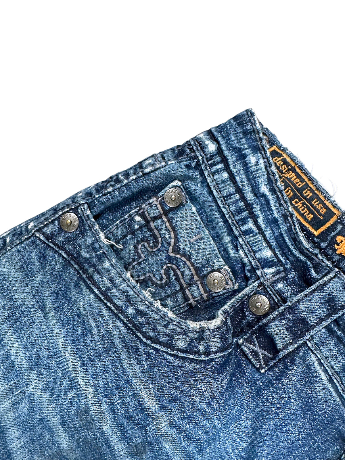 Vintage Rock Revival Y2K Straight Leg Jeans (M) – Detailaufnahme 2