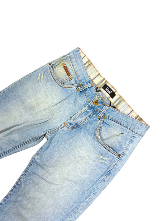 Vintage Dolce & Gabbana Y2K Printed Straight Leg Jeans (M) – Detailaufnahme 1