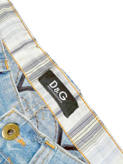 Vintage Dolce & Gabbana Y2K Printed Straight Leg Jeans (M) – Detailaufnahme 2