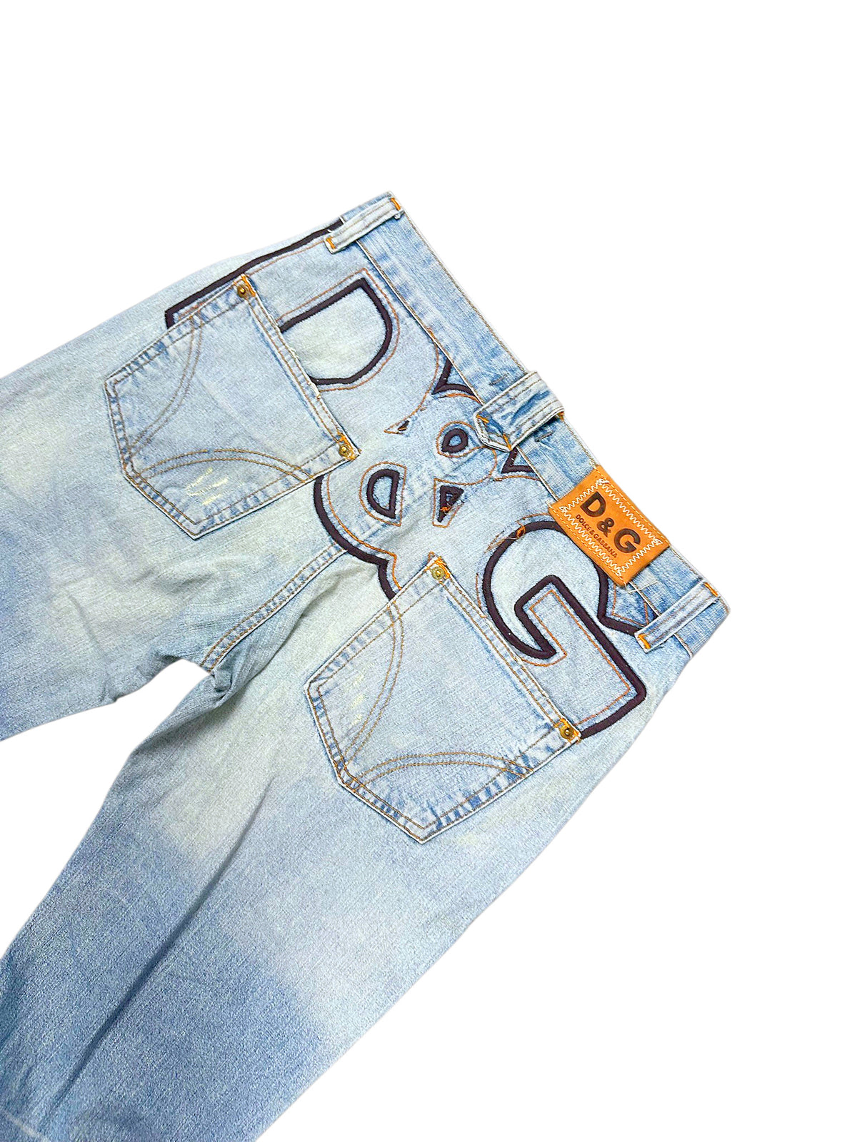 Vintage Dolce & Gabbana Y2K Printed Straight Leg Jeans (M) – Detailaufnahme 3