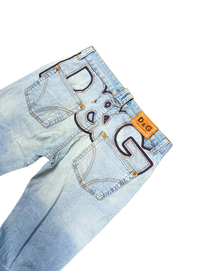 Vintage Dolce & Gabbana Y2K Printed Straight Leg Jeans (M) – Detailaufnahme 3