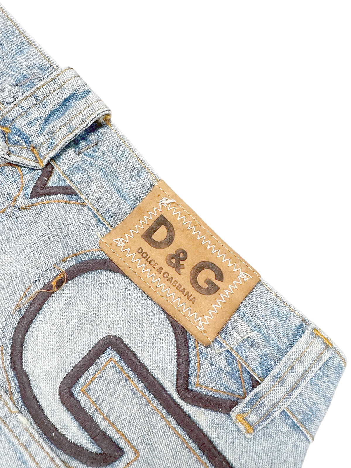 Vintage Dolce & Gabbana Y2K Printed Straight Leg Jeans (M) – Detailaufnahme 4