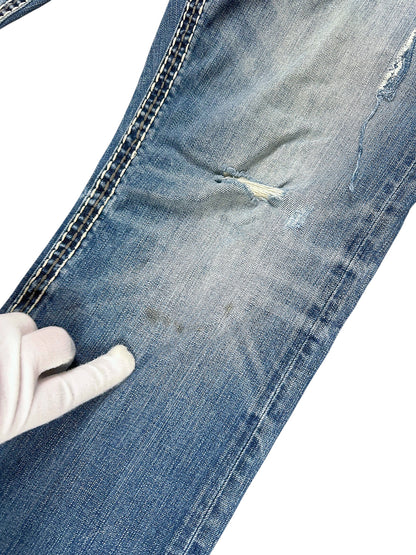 Vintage Rock Revival Y2K Flared Jeans (S) – Detailaufnahme 4