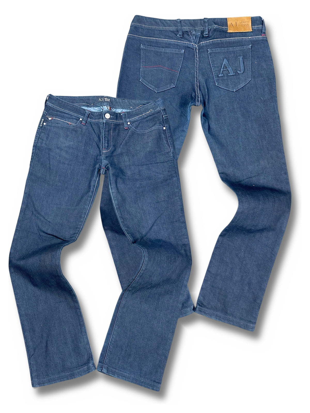 Vintage Armani Jeans Straight Leg Jeans (S) – Vorder- und Rückansicht