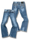 Vintage Miss Me Y2K Low Waist Bootcut Damenjeans (S) – Vorder- und Rückansicht