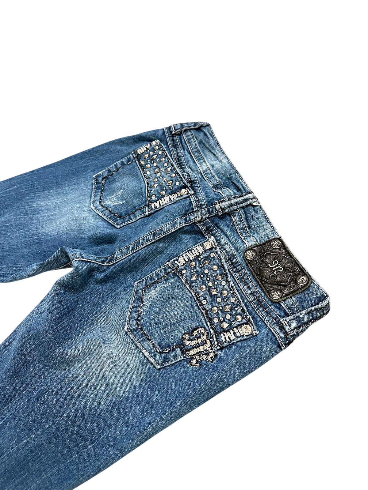 Vintage Miss Me Y2K Low Waist Bootcut Damenjeans (S) – Detailaufnahme 4