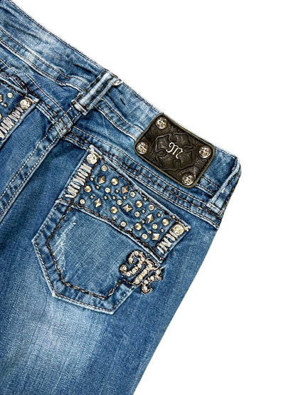 Vintage Miss Me Y2K Low Waist Bootcut Damenjeans (S) – Detailaufnahme 5