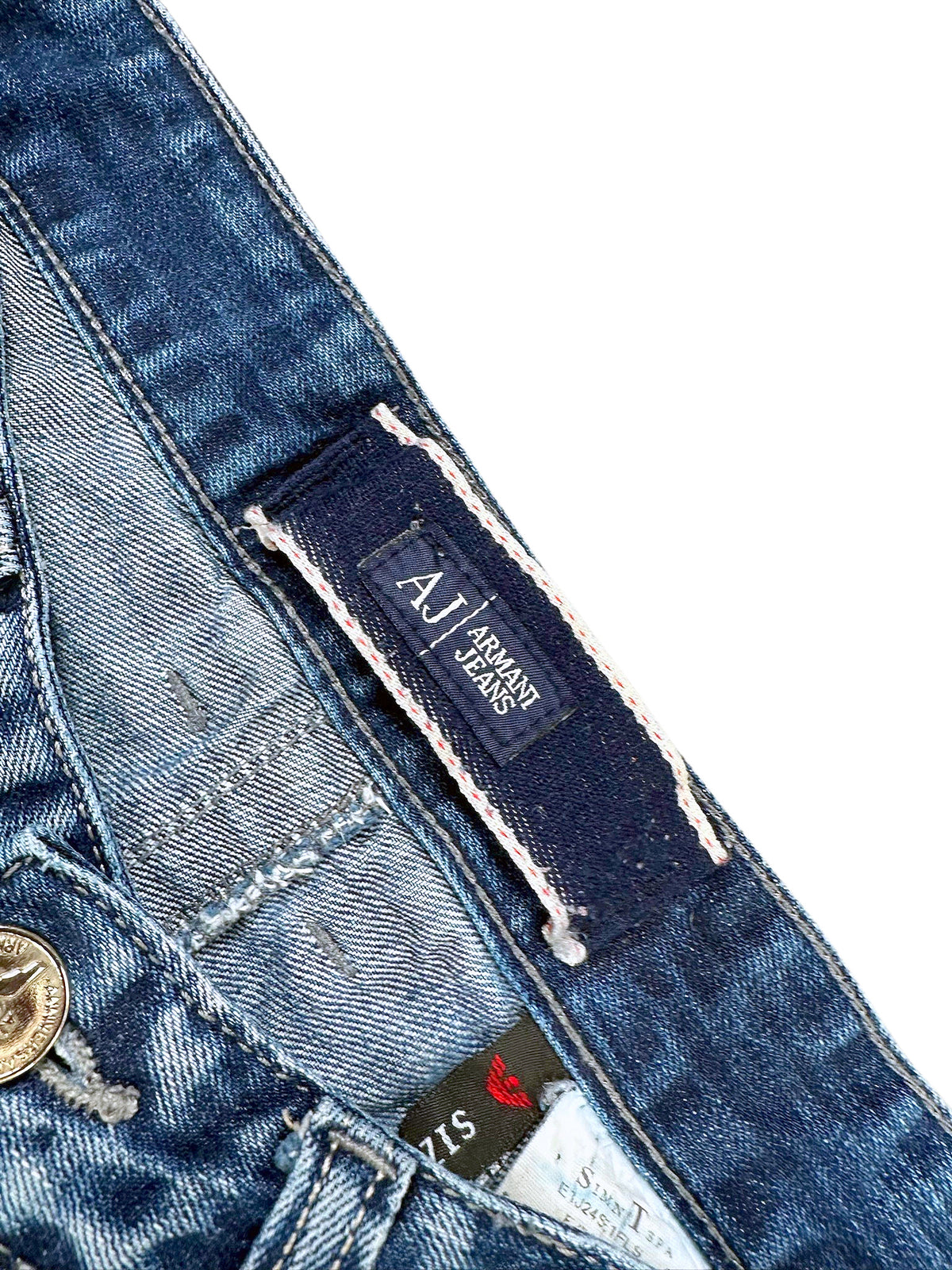 Vintage Armani Y2K Straight Leg Jeans (S) – Detailaufnahme 2