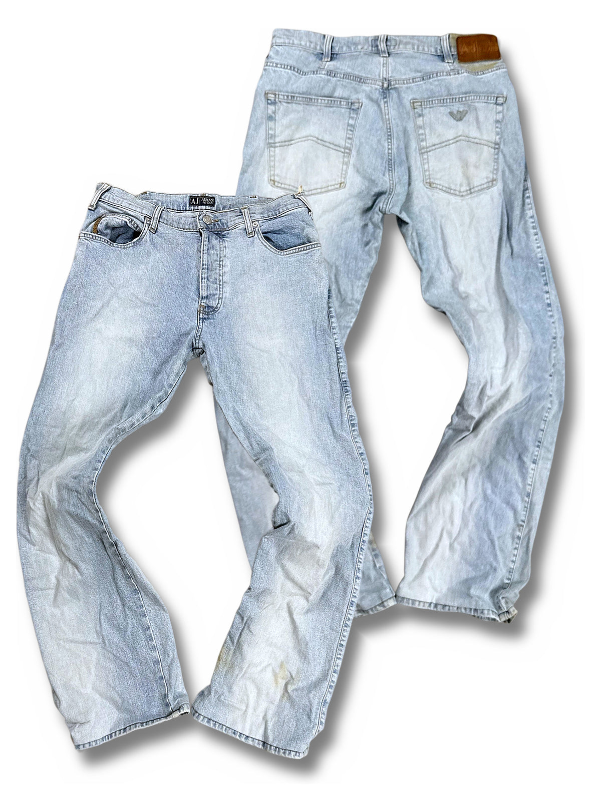 Vintage Armani Straight Leg Jeans (S) – Vorder- und Rückansicht