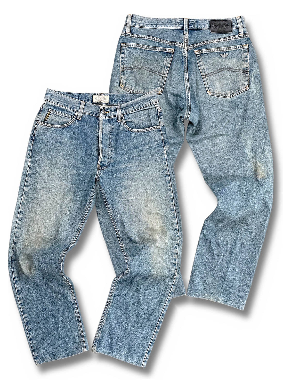 Vintage Armani Straight Leg Jeans (S) – Vorder- und Rückansicht