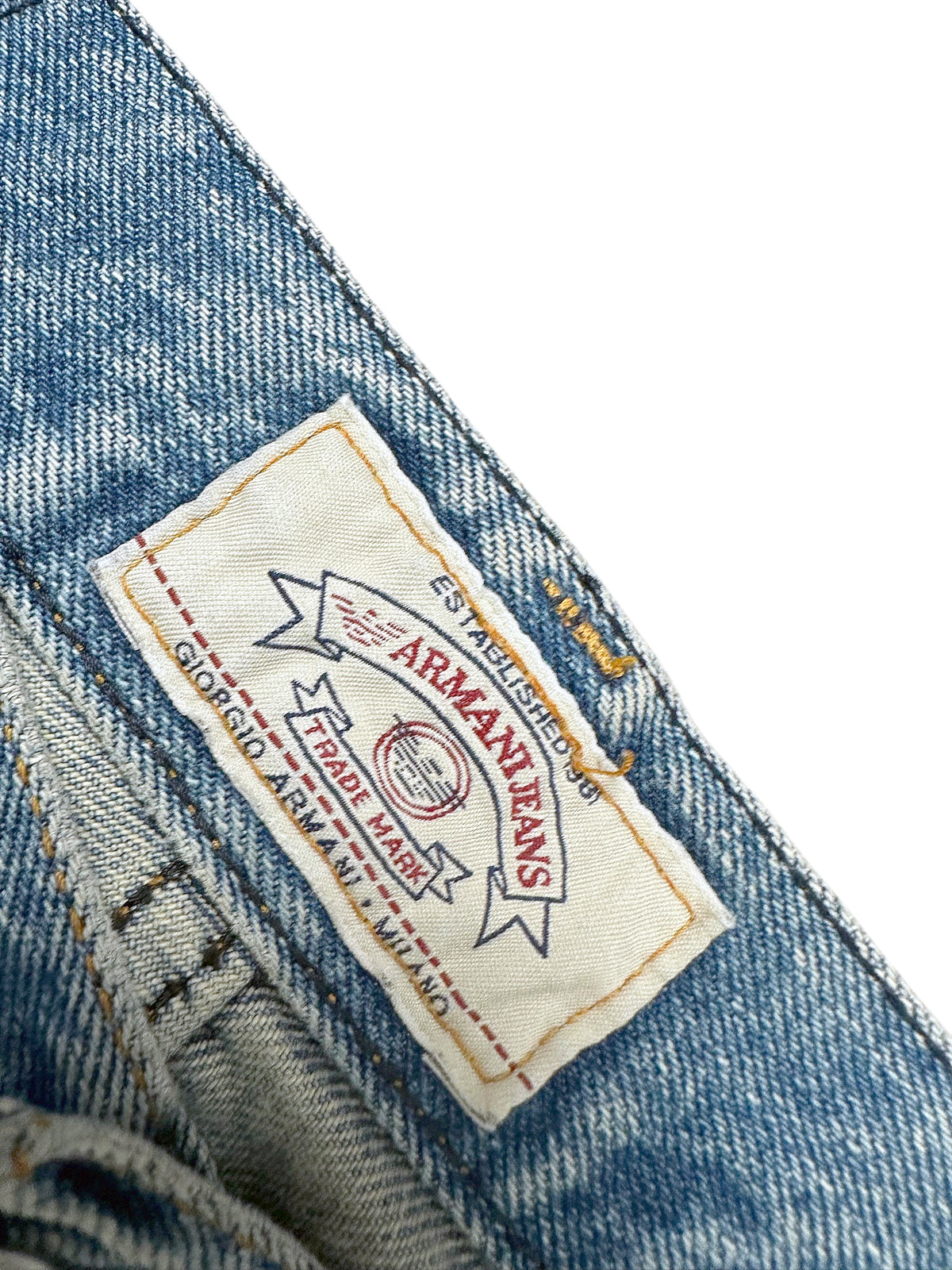 Vintage Armani Straight Leg Jeans (S) – Detailaufnahme 2
