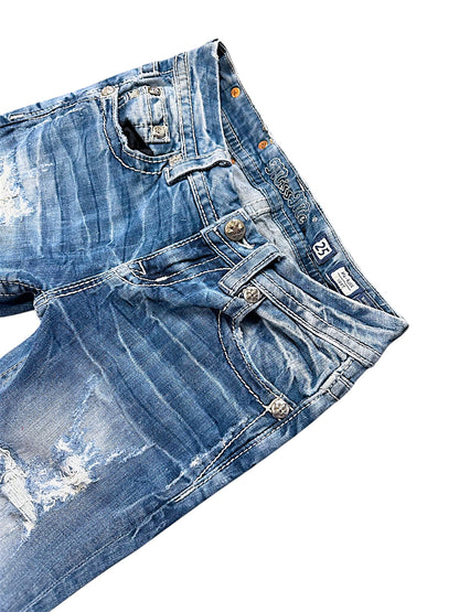Vintage Miss Me Y2K Low Waist Bootcut Damenjeans (S)
