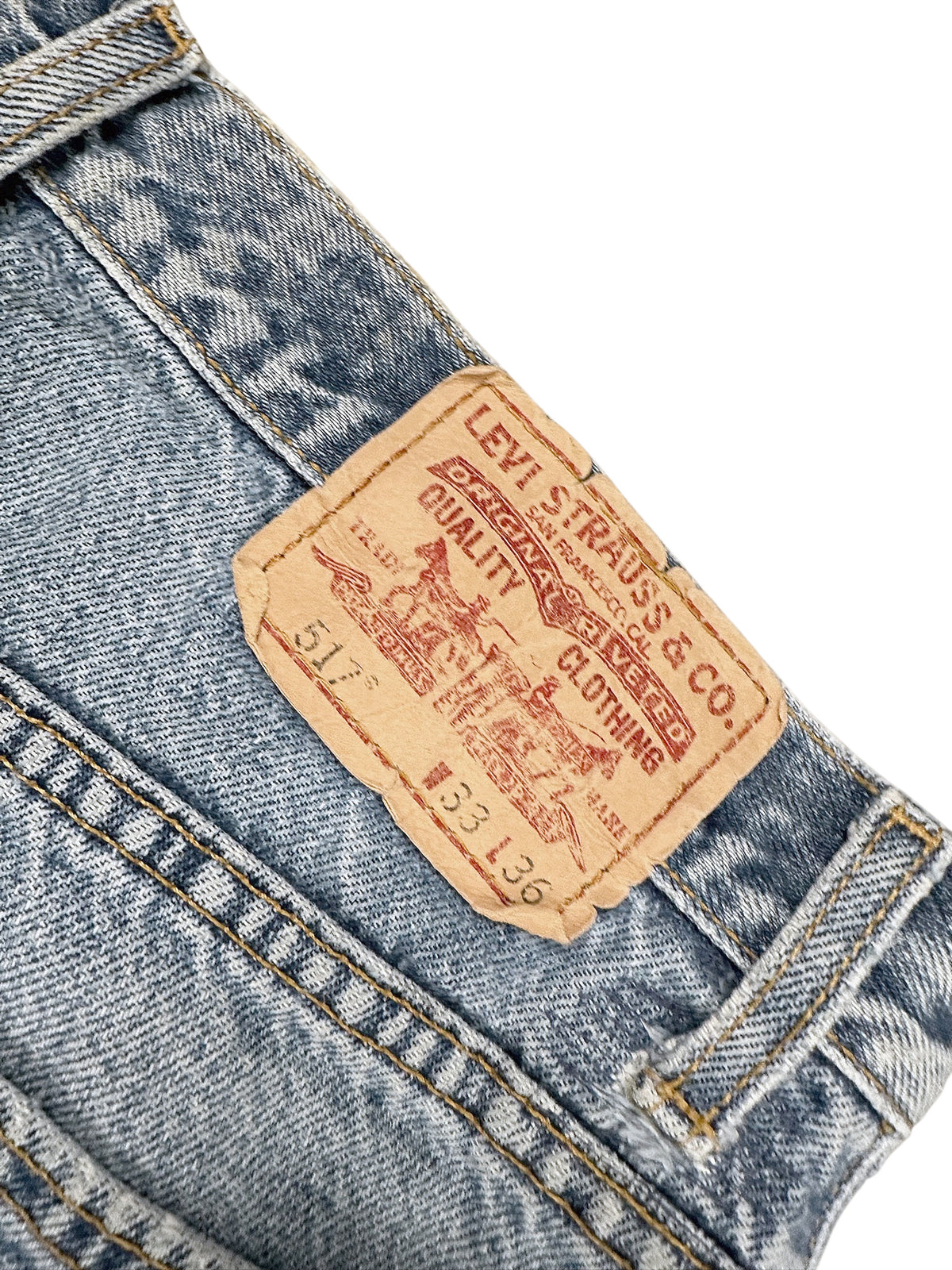 Vintage Levi’s Flared Jeans „517 Bootcut“ (XL) – Detailaufnahme 4