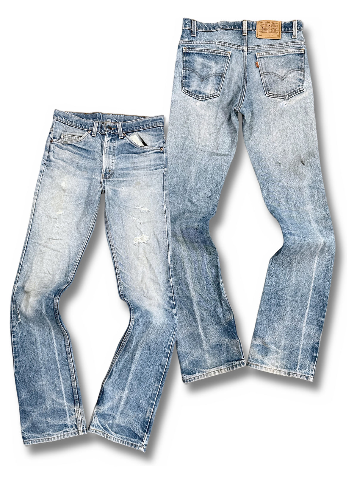 Vintage Levi’s Y2K Flared Jeans „517 Bootcut“ (XL) – Vorder- und Rückansicht